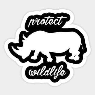 protect wildlife - rhino Sticker